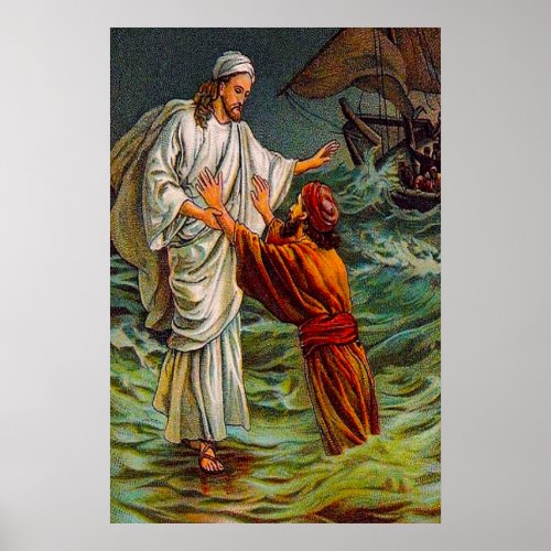 Matthew 1428_33 Lord Save Me Poster