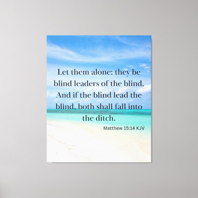 Matthew 15:14 Bible Verse KJV Pic Wall Art (Front)