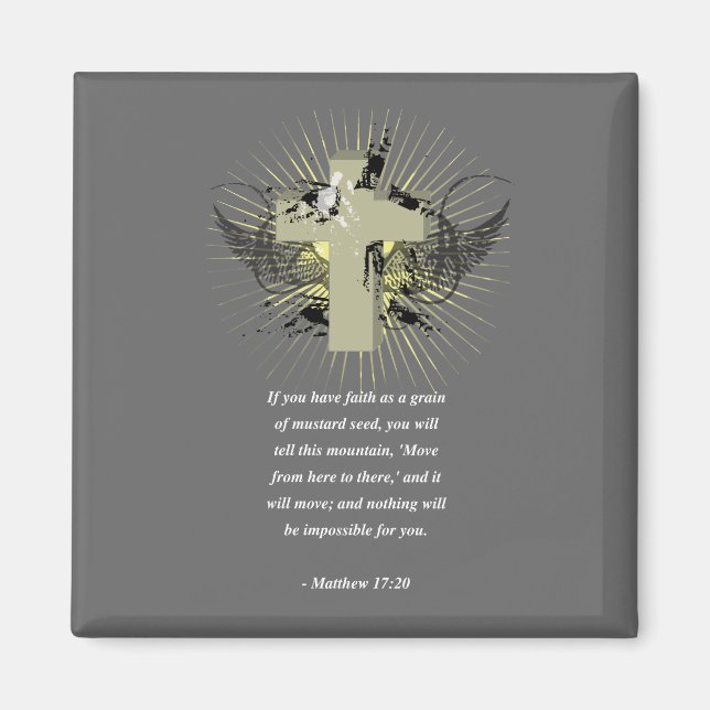 MATTHEW 17:20 Bible Verse Magnet (Front)