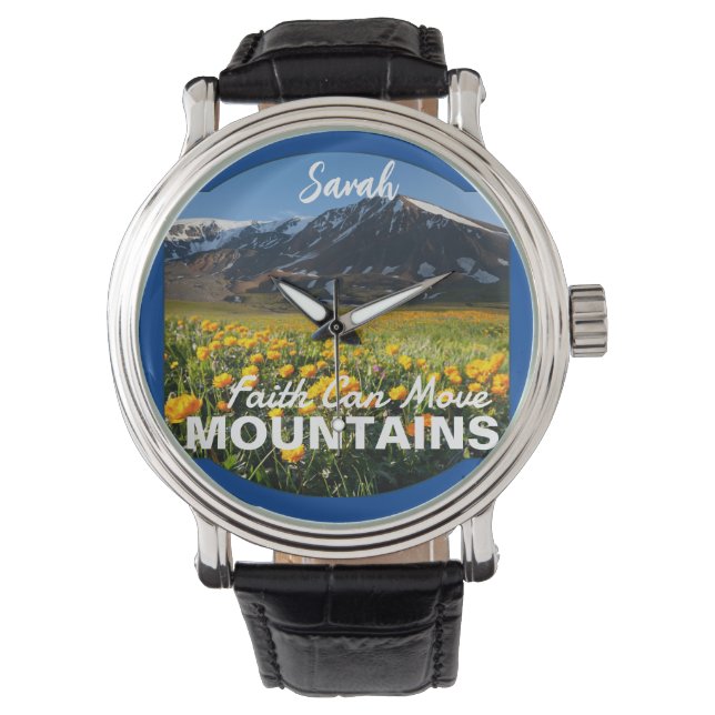 Matthew 17:20 Faith Can Move Mountains Custom Watch (Front)
