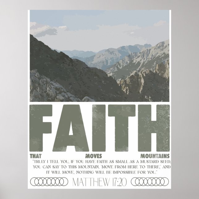 Matthew 17:20 Faith Can Move Mountains Poster (Front)