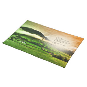 Matthew 17:20 Move mountains bible verse sunset Placemat