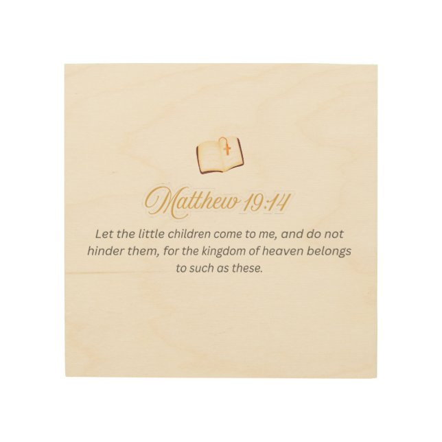 Matthew 19:14 Wood Wall Art (Front)