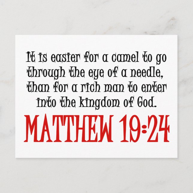 Matthew 19:24 postcard (Front)