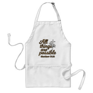 Matthew 19:26 adult apron