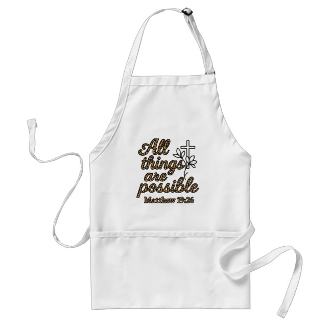 Matthew 19:26 adult apron (Front)