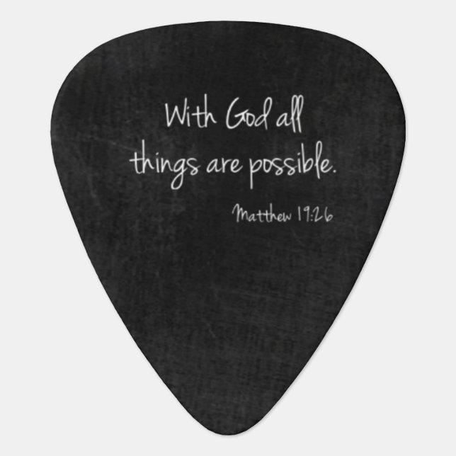Matthew 19:26 Guitar Pick (Front)