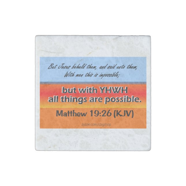 Matthew 19:26 Magnet (Front)