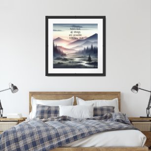 Matthew 19:26 with God all things are possbile Framed Art