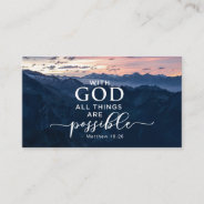 Matthew 19:26 With God All Things Are Possible Business Card at Zazzle