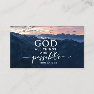 Matthew 19:26 With God All Things are Possible Business Card