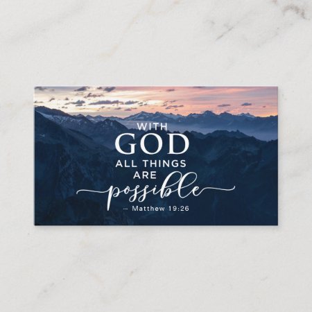 Matthew 19:26 With God All Things Are Possible Business Card