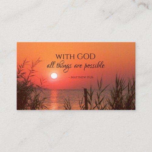 Matthew 1926 With God all things are possible Business Card