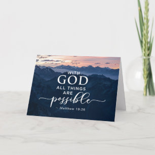 Matthew 19:26 With God All Things are Possible Card