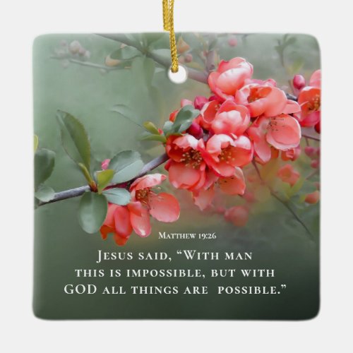 Matthew 1926 With GOD All Things are Possible Ceramic Ornament