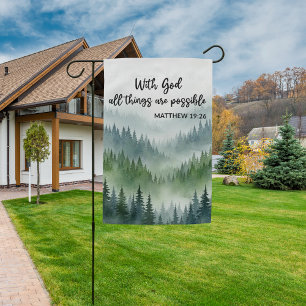 Matthew 19:26 With God All Things Are Possible Garden Flag