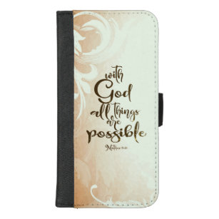 Matthew 19:26 With God All Things are Possible iPhone 8/7 Plus Wallet Case