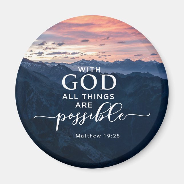 Matthew 19:26 With God All Things are Possible  Magnet (Front)