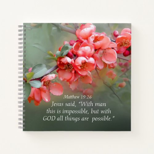 Matthew 1926 With GOD All Things are Possible Notebook