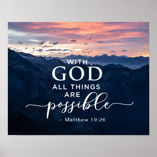 Matthew 1926 With God All Things are Possible Pos Poster