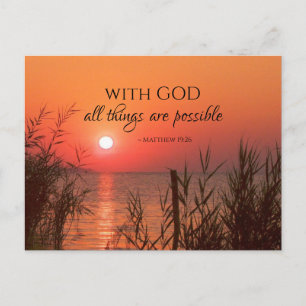 Matthew 19:26 With God all things are possible Postcard