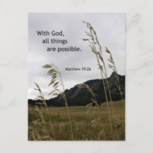 Matthew 19:26 With God, all things are possible Postcard