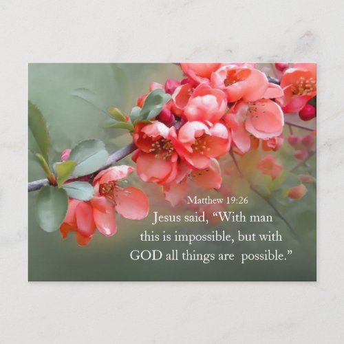 Matthew 1926 With GOD All Things are Possible Postcard