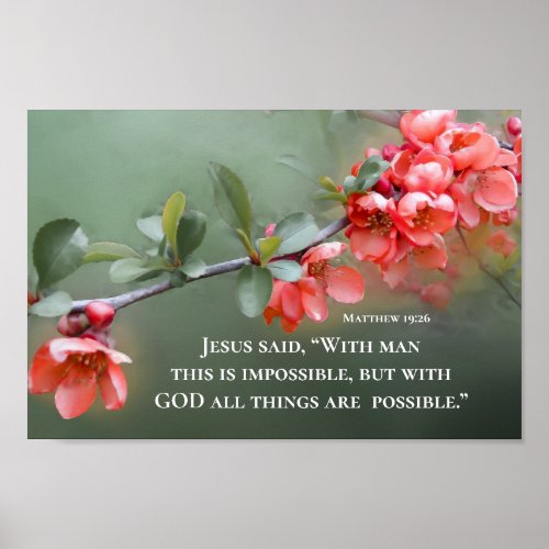 Matthew 1926 With GOD All Things are Possible Poster