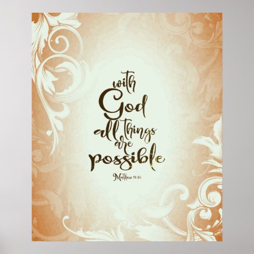 Matthew 1926 With God All Things are Possible Poster