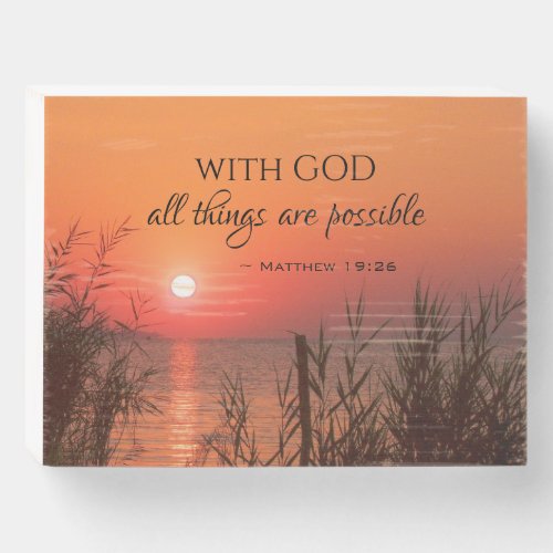 Matthew 1926 With God all things are possible Wooden Box Sign