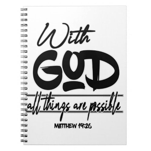 Matthew 1926 with God everything is possible Notebook