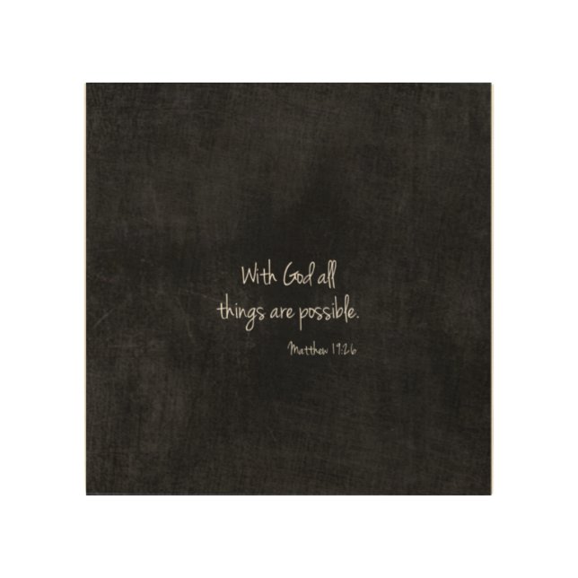 Matthew 19:26 Wood Wall Art (Front)