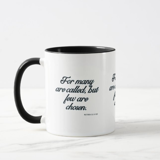 Matthew 22:14 KJV Bible Verse Two-Tone Mug (Left)
