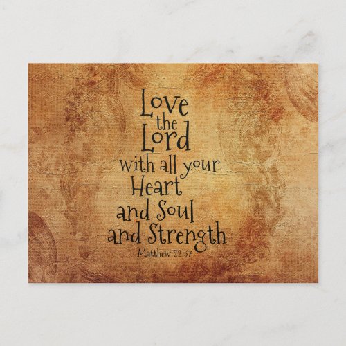 Matthew 2237 Love the Lord with all your heart Postcard