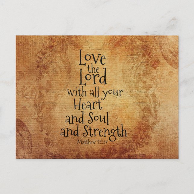 Matthew 22:37 Love the Lord with all your heart Postcard (Front)
