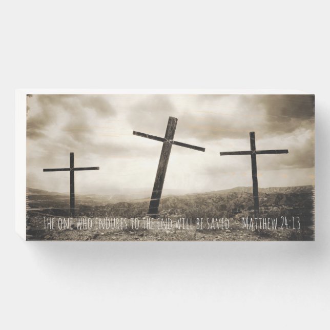MATTHEW 24:13 Wood Box Art (Front Horizontal)