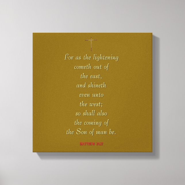 MATTHEW 24:27 “For as the lightning cometh…” Canvas Print (Front)
