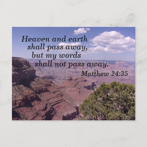 Matthew 2435 Heaven and earth shall pass away Postcard
