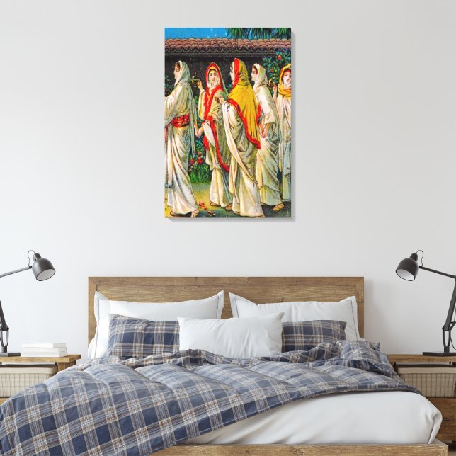 Matthew 25:1-13 The Foolish and Wise Virgin Canvas Print (Insitu(Bedroom))