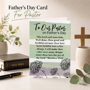Matthew 25:21 Pastor Appreciation Father's Day Letterpress Thank You Card