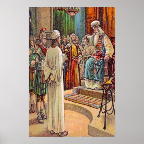 Matthew 2657_68 The High Priest Questions Jesus Poster