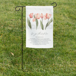 Matthew 28:19-20 Bible Verse and Tulips Garden Flag