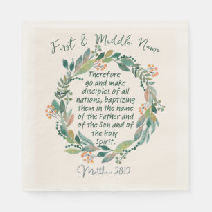 Matthew 28:19 Baptismal Napkins