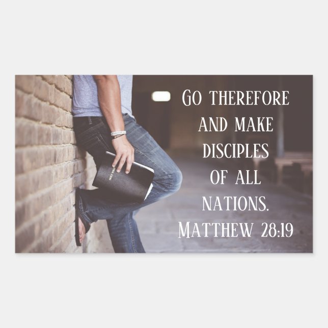 Matthew 28:19 Go and make disciples of all nations Rectangular Sticker (Front)