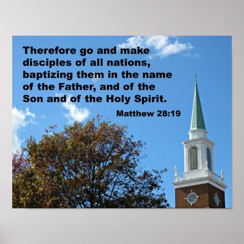 Matthew 2819 Therefore go and make disciples Poster