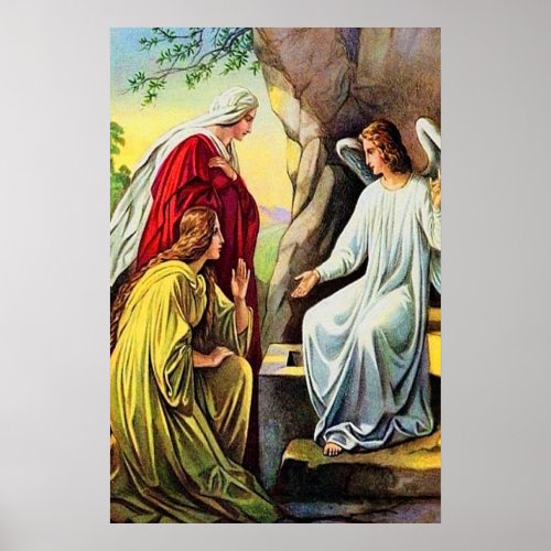 Matthew 281_7 He Is Not Here He Has Risen poster