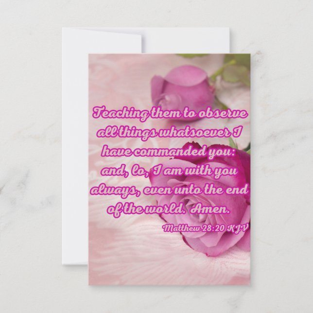 Matthew 28:20 Bible Verse Pic Greeting Card (Front)
