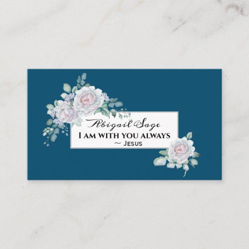Matthew 2820 I Am with You Always Bible Floral Business Card
