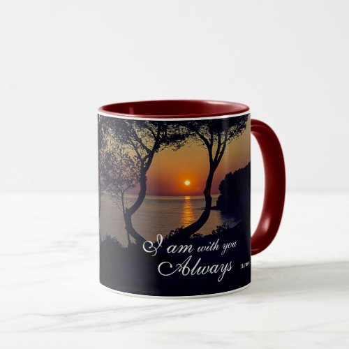 Matthew 2820 I Am with You Always Golden Sunset Mug