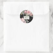 Matthew 28:20 I Am With You Always Pink Floral Classic Round Sticker (Bag)